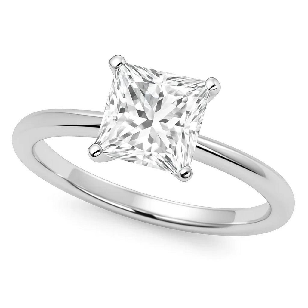 Ashbourne princess cut solitaire, lab-grown diamonds, 14K white gold