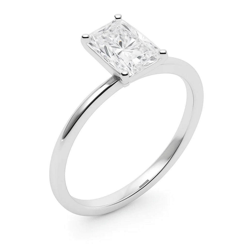 Ashbourne radiant cut solitaire, lab-grown diamonds, 14K white gold