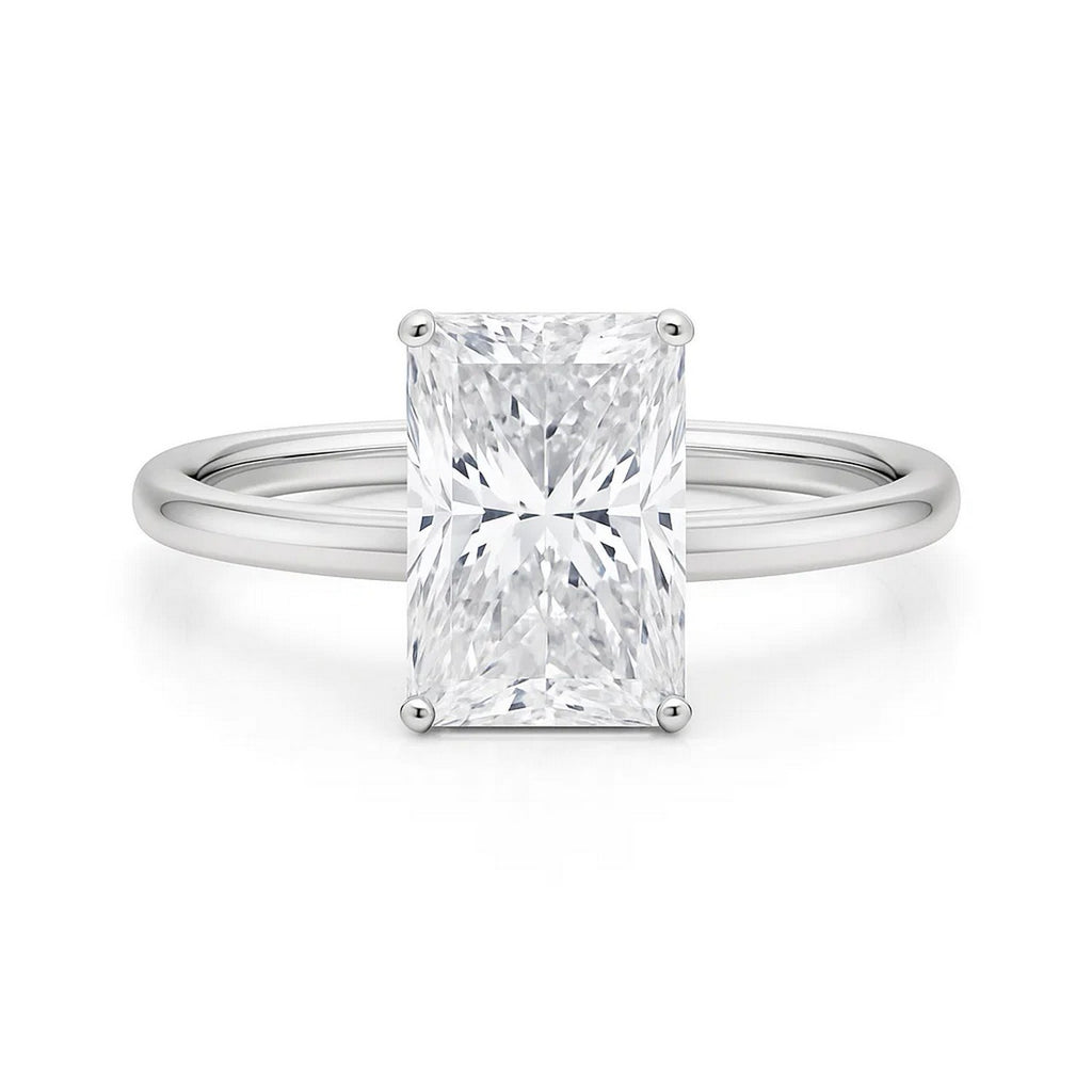 Ashbourne radiant cut solitaire, lab-grown diamonds, 14K white gold