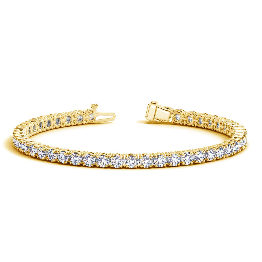 Ashbourne round cut tennis bracelet, 10 ct lab-grown diamonds, 14K yellow gold