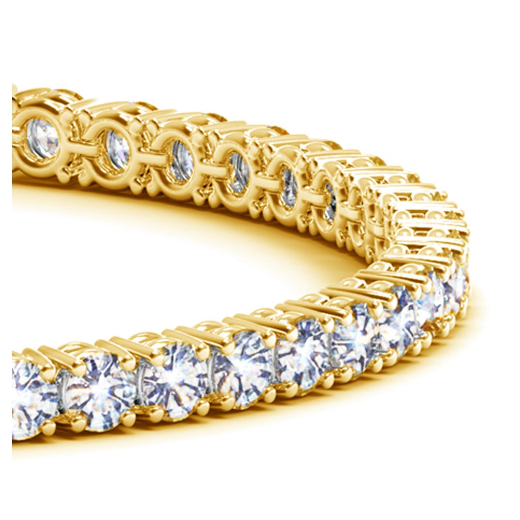 Ashbourne round cut tennis bracelet, 10 ct lab-grown diamonds, 14K yellow gold