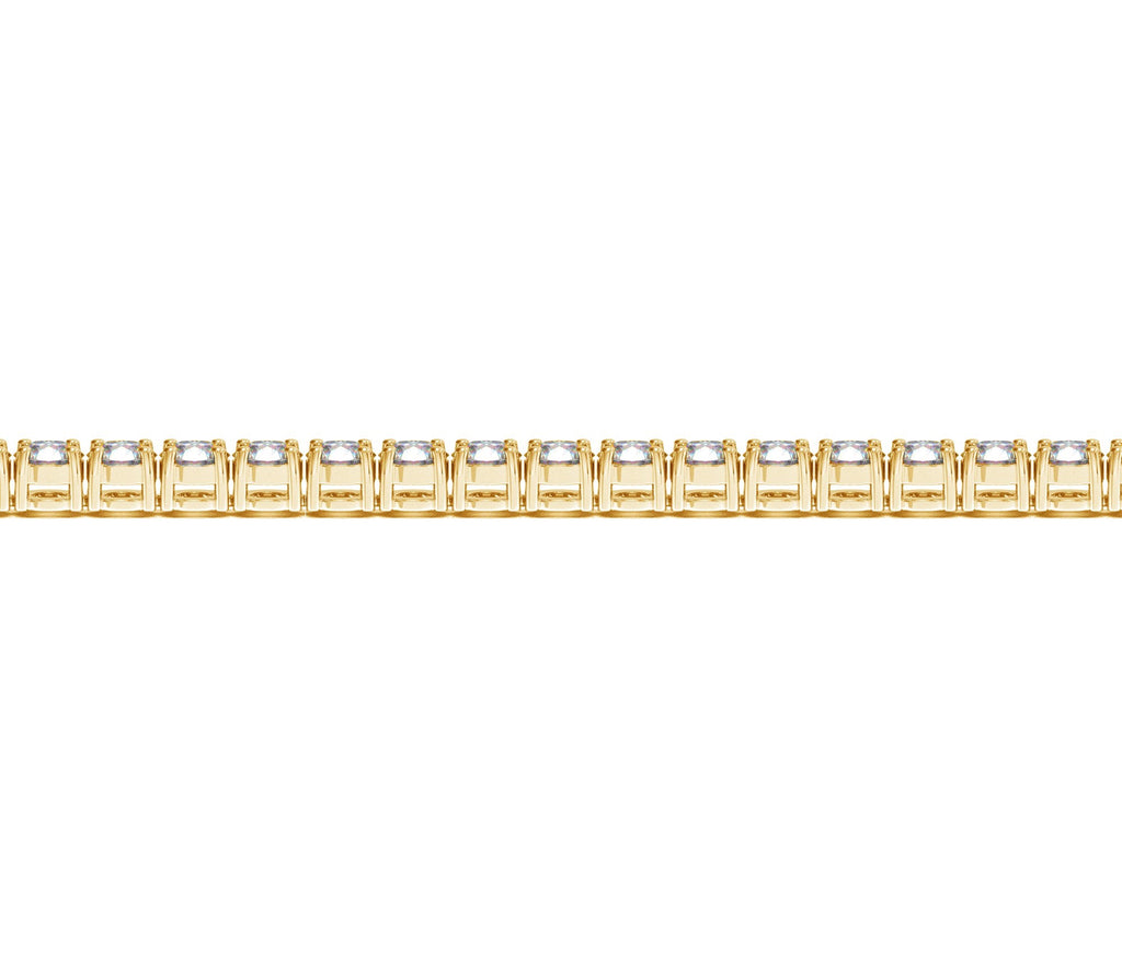 Ashbourne round cut tennis bracelet, 10 ct lab-grown diamonds, 14K yellow gold