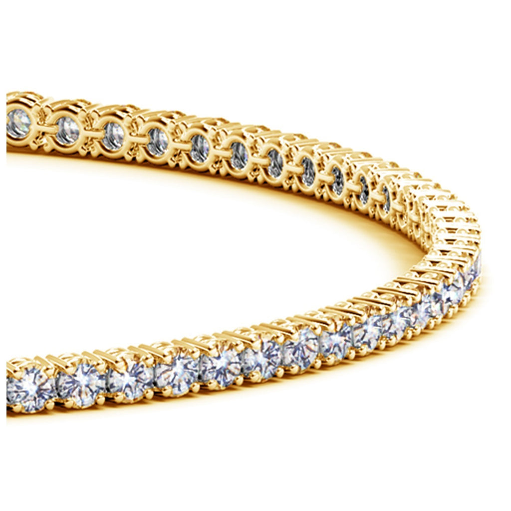 Ashbourne round cut tennis bracelet, 2 ct lab-grown diamonds, 14K yellow gold