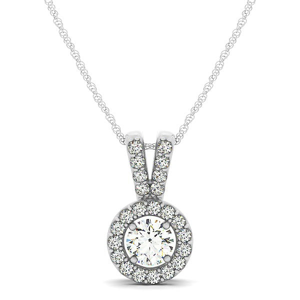 Ashbourne lab-grown diamond pendant, 14K white gold