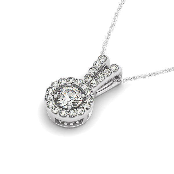 Ashbourne lab-grown diamond pendant, 14K white gold