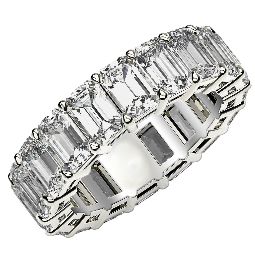 Ashbourne emerald cut eternity band, lab-grown diamonds, 14K white gold