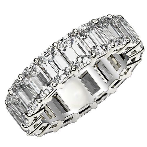 Ashbourne emerald cut eternity band, lab-grown diamonds, 14K white gold