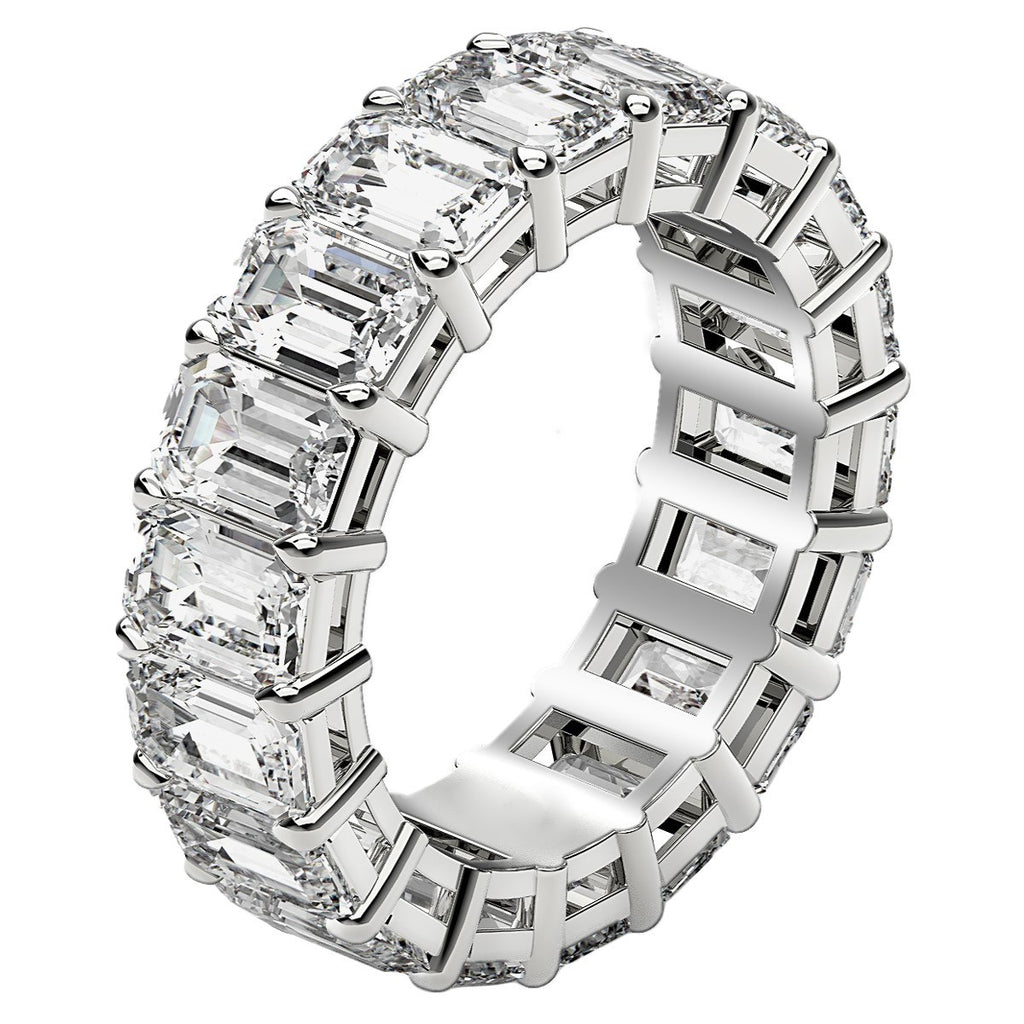 Ashbourne emerald cut eternity band, lab-grown diamonds, 14K white gold