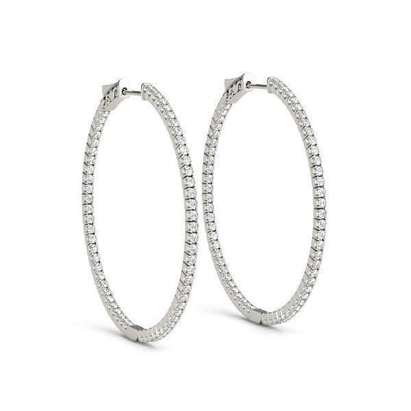 Ashbourne lab-grown diamond hoops, 1 1/2 ct, 14K white gold