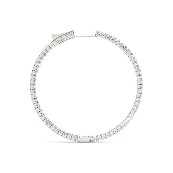 Ashbourne lab-grown diamond hoops, 1 1/2 ct, 14K white gold