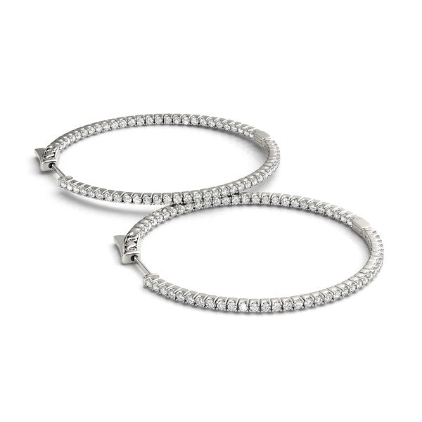 Ashbourne lab-grown diamond hoops, 1 1/2 ct, 14K white gold