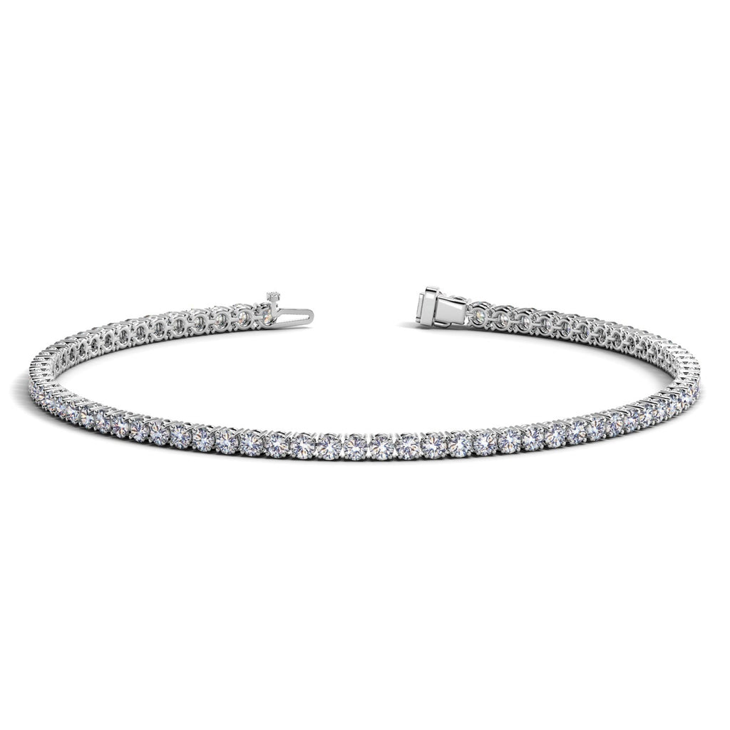 Ashbourne round cut tennis bracelet, 2 ct lab-grown diamonds, 14K white gold
