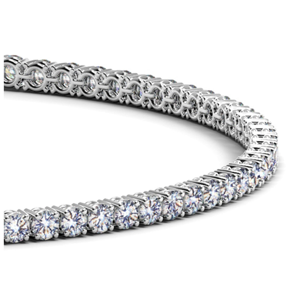 Ashbourne round cut tennis bracelet, 2 ct lab-grown diamonds, 14K white gold