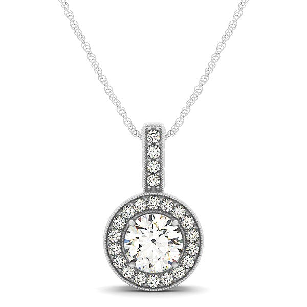 Ashbourne lab-grown diamond pendant, 14K white gold