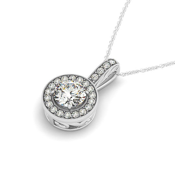 Ashbourne lab-grown diamond pendant, 14K white gold