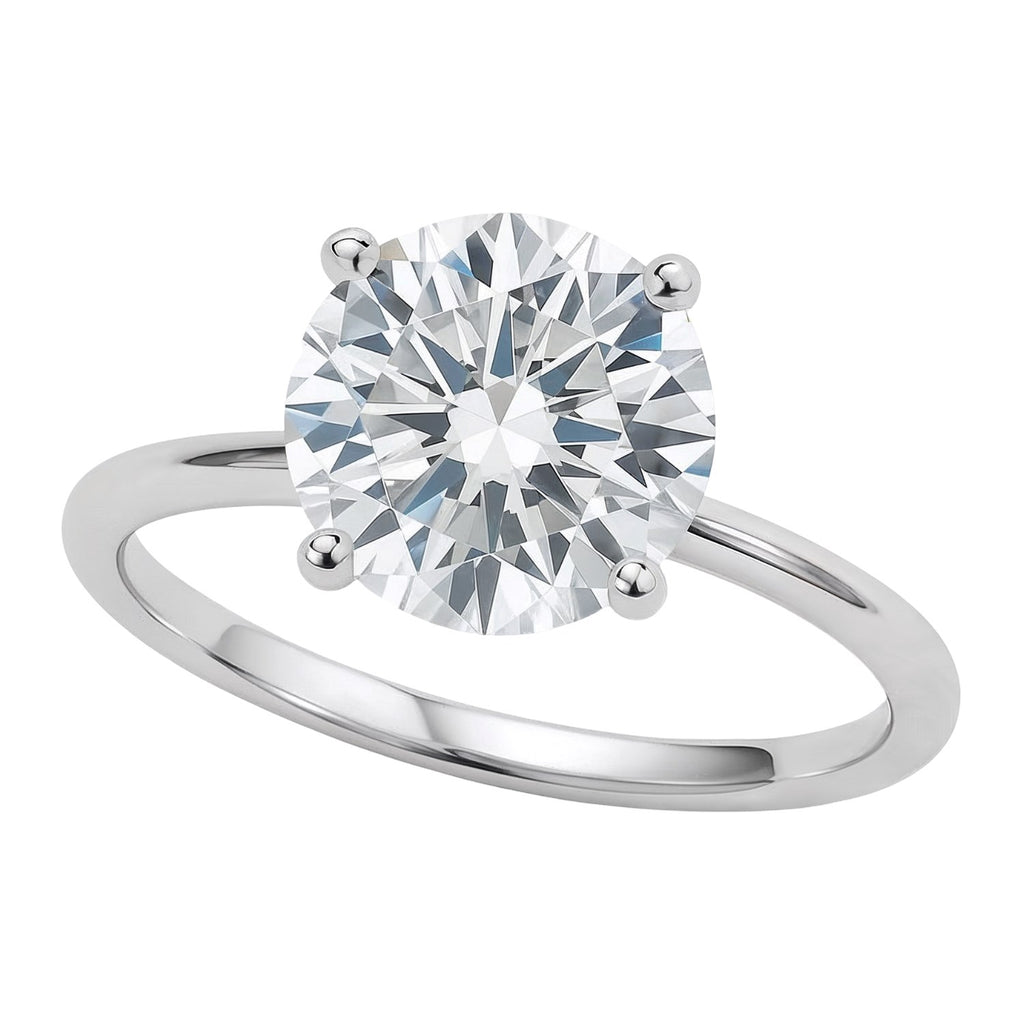 Ashbourne round cut solitaire, lab-grown diamonds, 14K white gold
