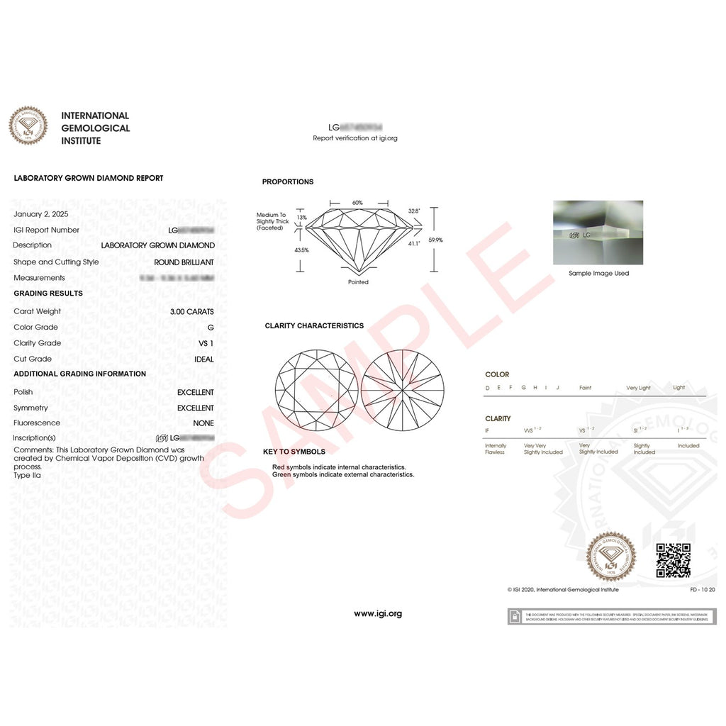 Ashbourne round cut solitaire, lab-grown diamonds, 14K white gold