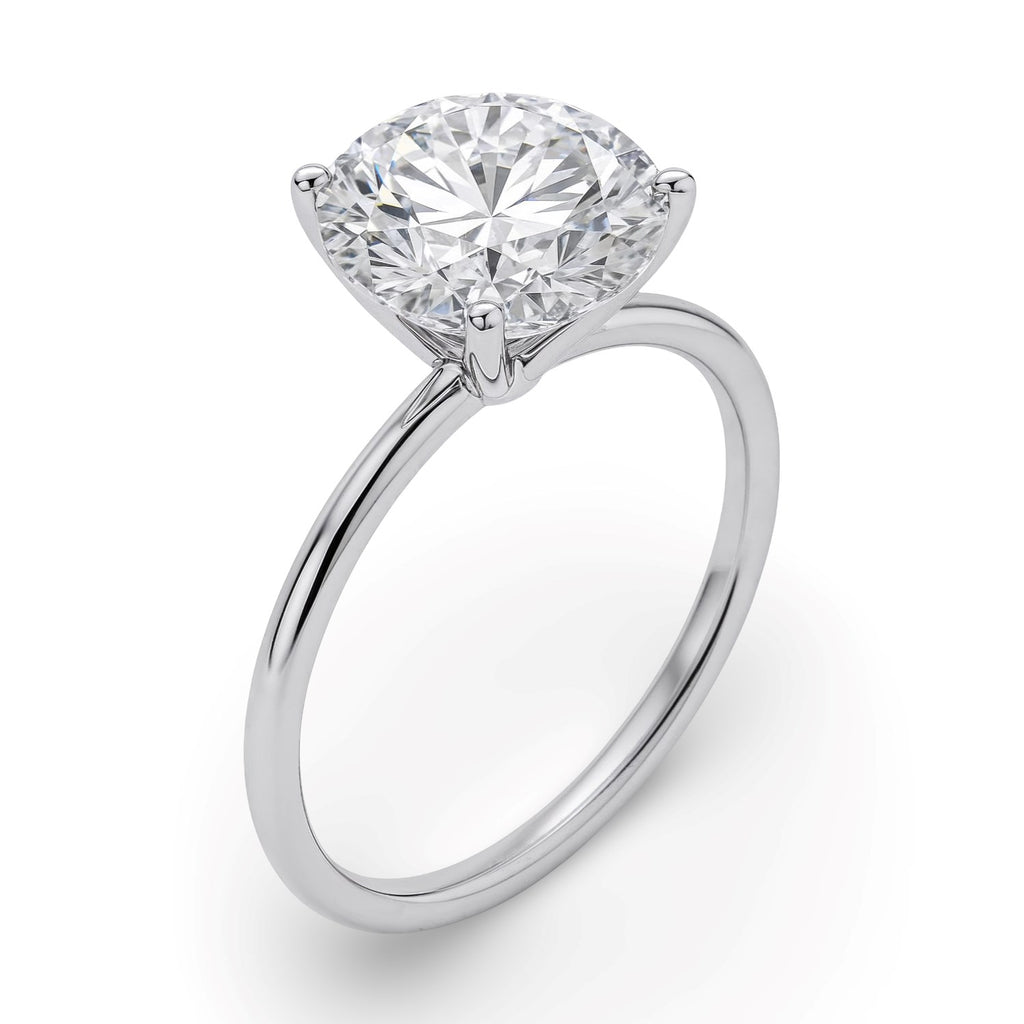 Ashbourne round cut solitaire, lab-grown diamonds, 14K white gold