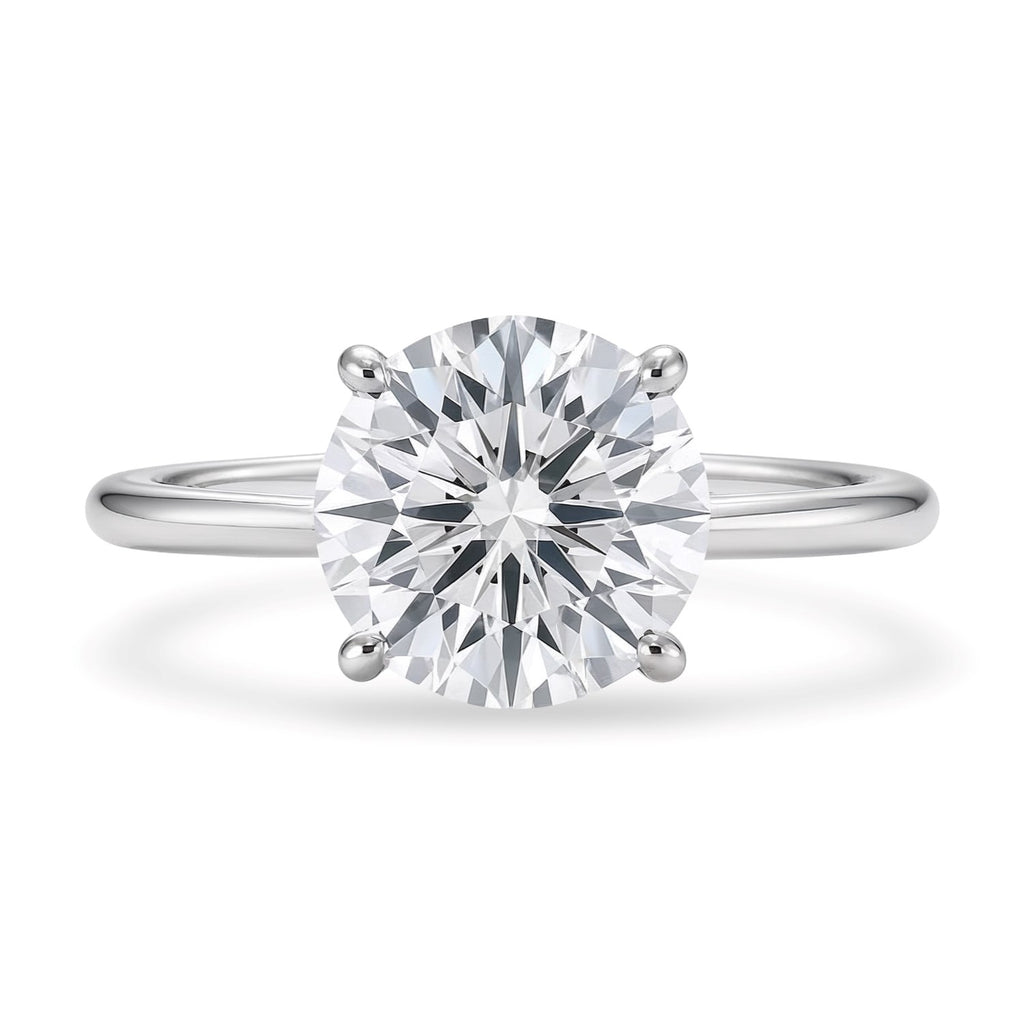 Ashbourne round cut solitaire, lab-grown diamonds, 14K white gold