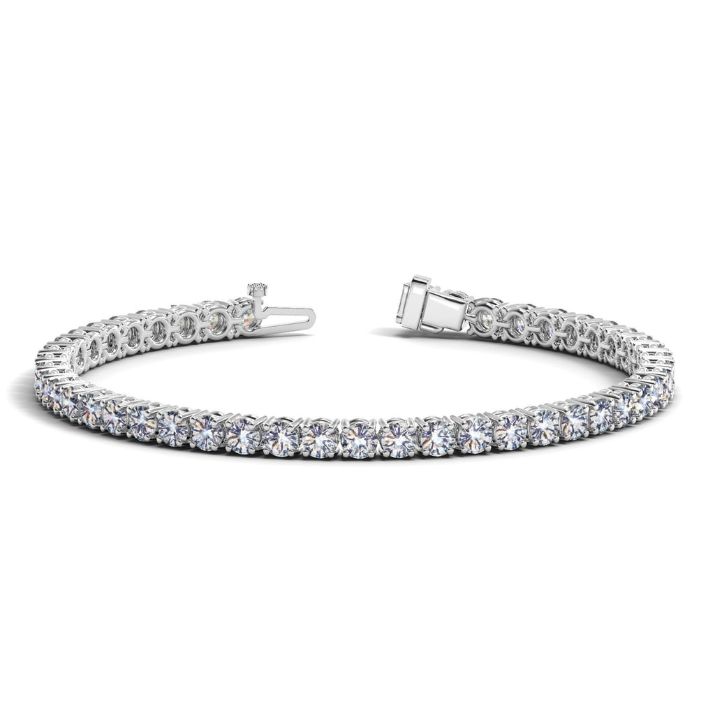 Ashbourne round cut tennis bracelet, 10 ct lab-grown diamonds, 14K white gold