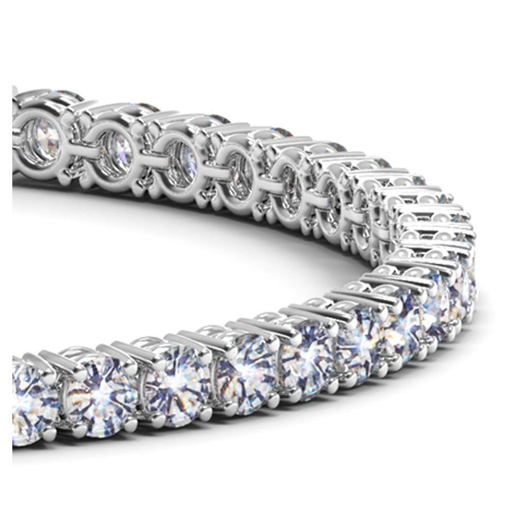Ashbourne round cut tennis bracelet, 10 ct lab-grown diamonds, 14K white gold