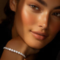 Ashbourne round cut tennis bracelet, 10 ct lab-grown diamonds, 14K white gold