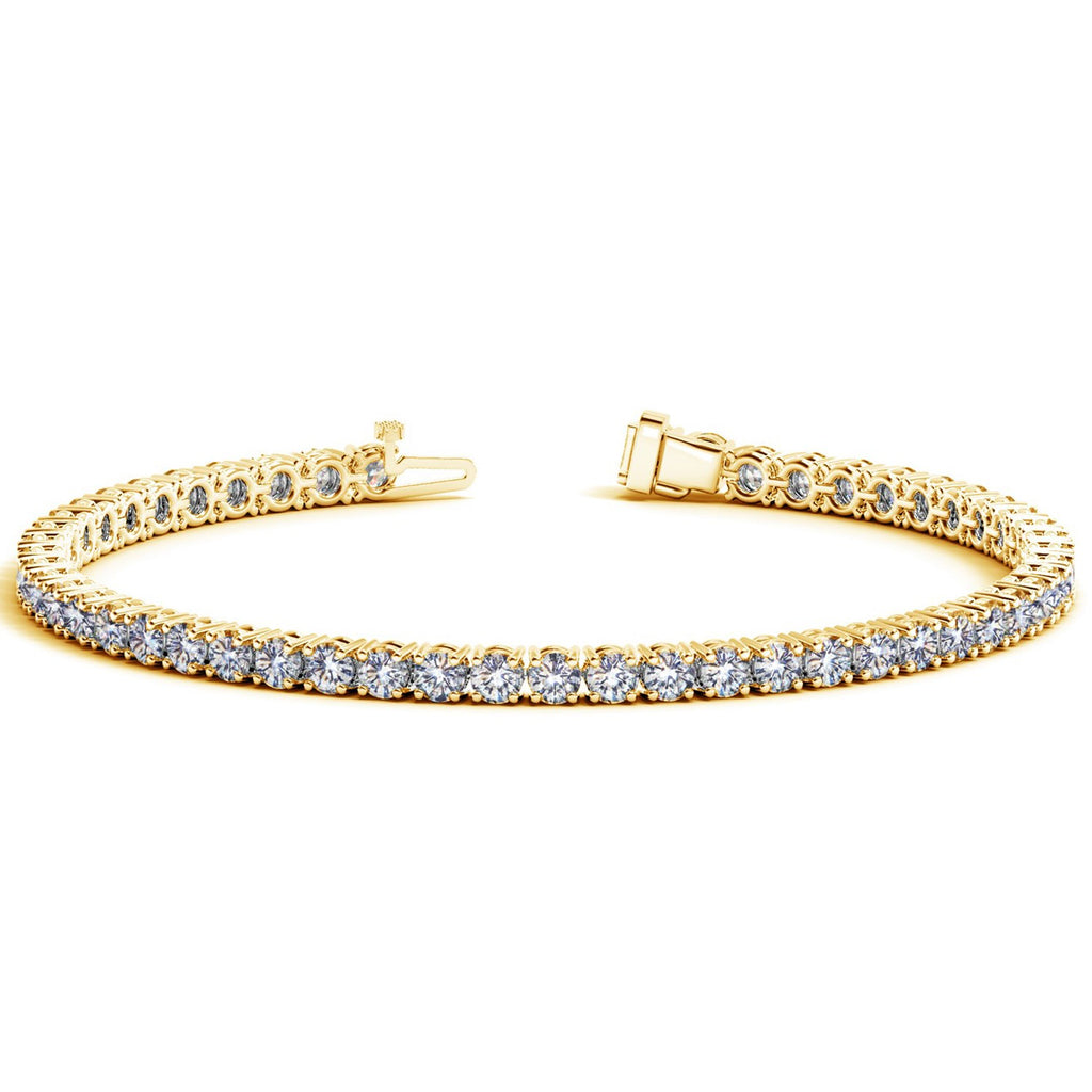 Ashbourne round cut tennis bracelet, 7 ct lab-grown diamonds, 14K yellow gold