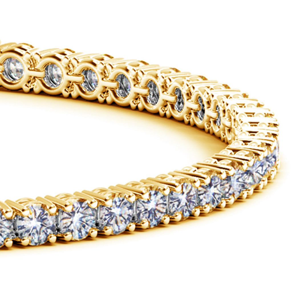 Ashbourne round cut tennis bracelet, 7 ct lab-grown diamonds, 14K yellow gold