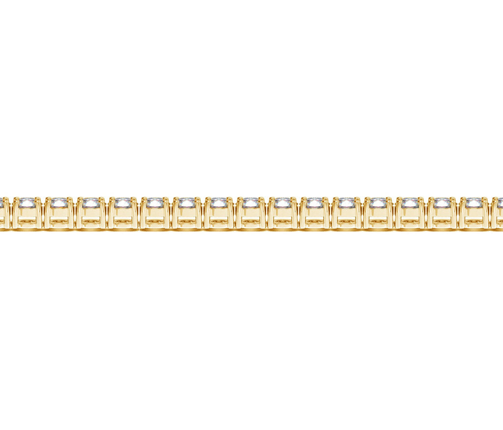 Ashbourne round cut tennis bracelet, 7 ct lab-grown diamonds, 14K yellow gold