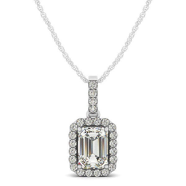 Ashbourne lab-grown diamond pendant, 14K white gold