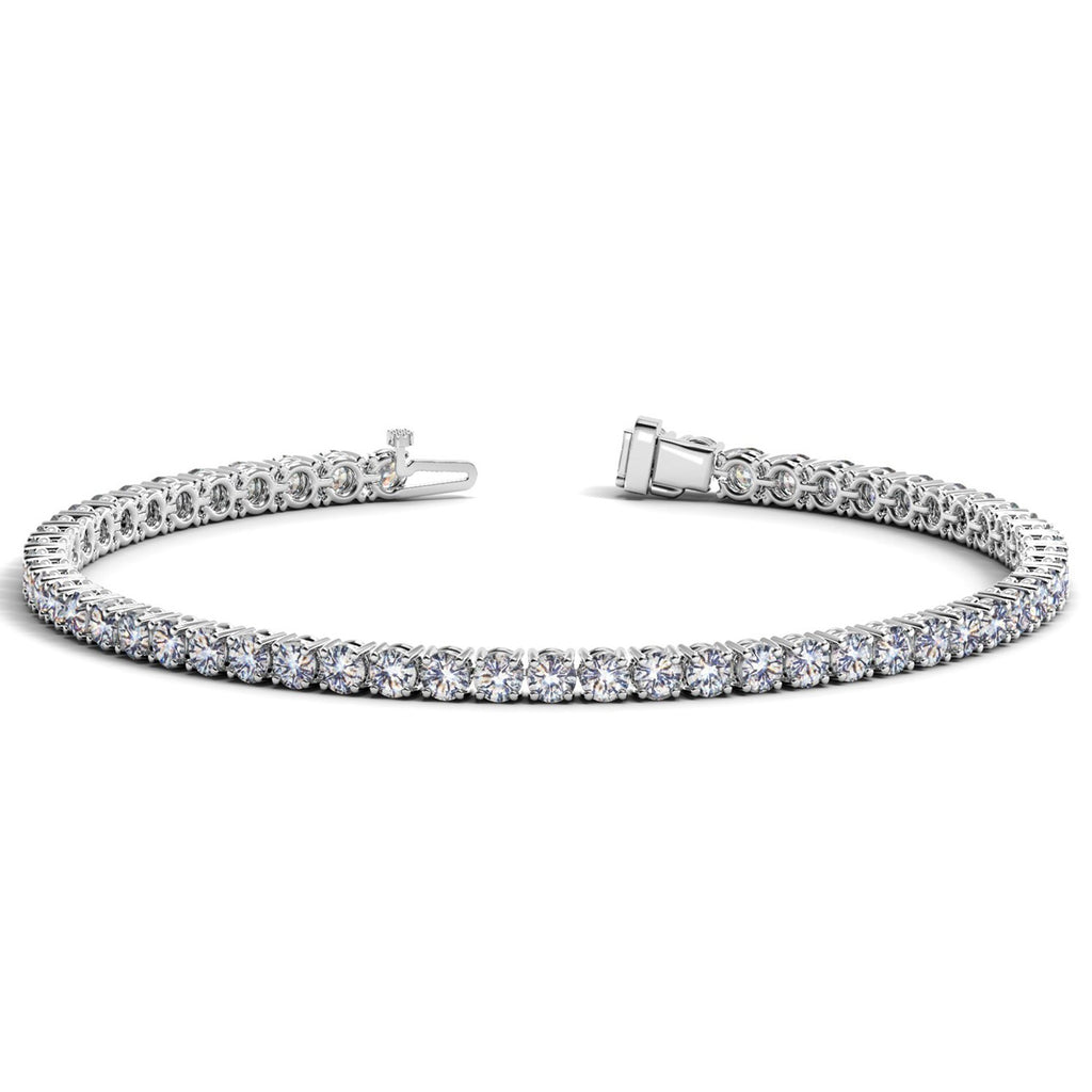 Ashbourne round cut tennis bracelet, 7 ct lab-grown diamonds, 14K white gold
