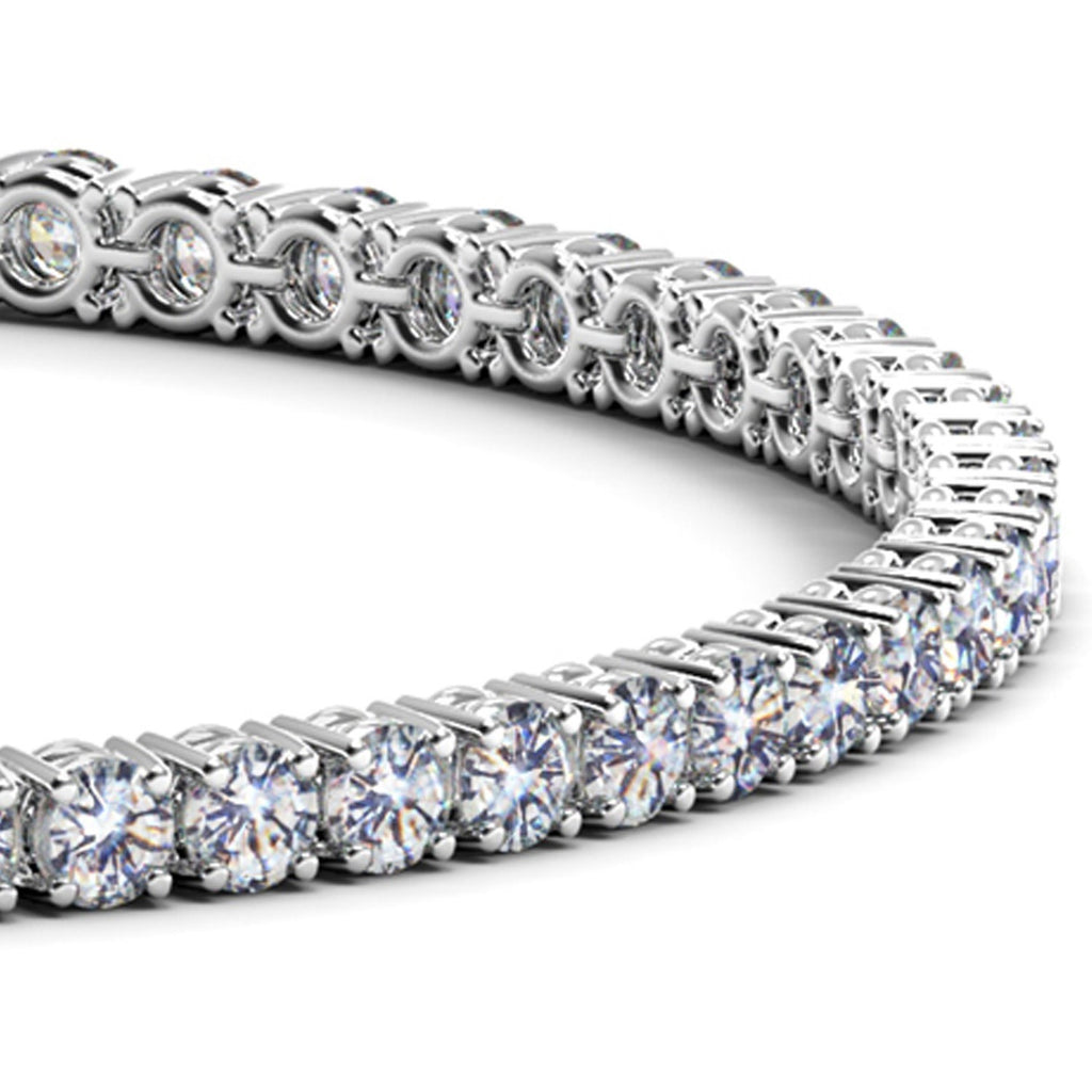 Ashbourne round cut tennis bracelet, 7 ct lab-grown diamonds, 14K white gold