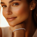Ashbourne round cut tennis bracelet, 7 ct lab-grown diamonds, 14K white gold