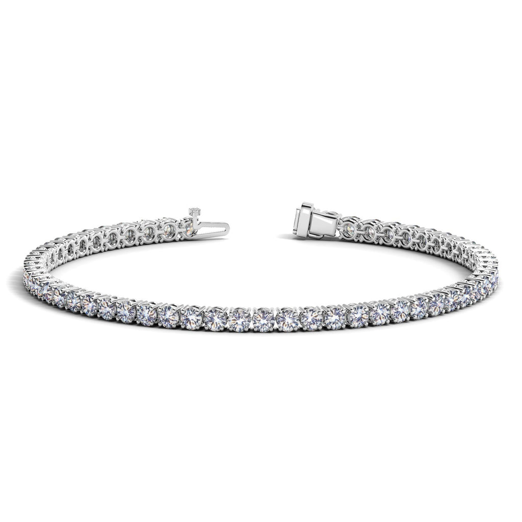 Ashbourne round cut tennis bracelet, 5 ct lab-grown diamonds, 14K white gold
