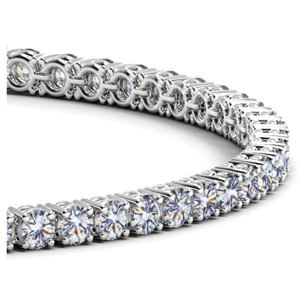 Ashbourne round cut tennis bracelet, 5 ct lab-grown diamonds, 14K white gold