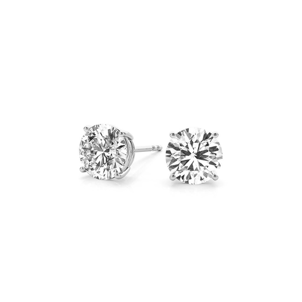 Ashbourne lab-grown diamond studs, 4 ct, 14K white gold
