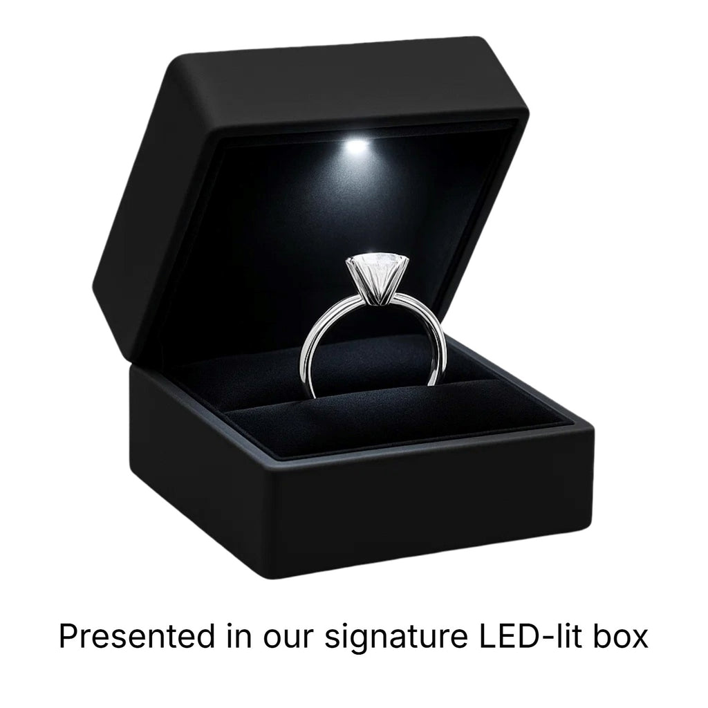 Ashbourne emerald cut solitaire, lab-grown diamonds, 14K white gold