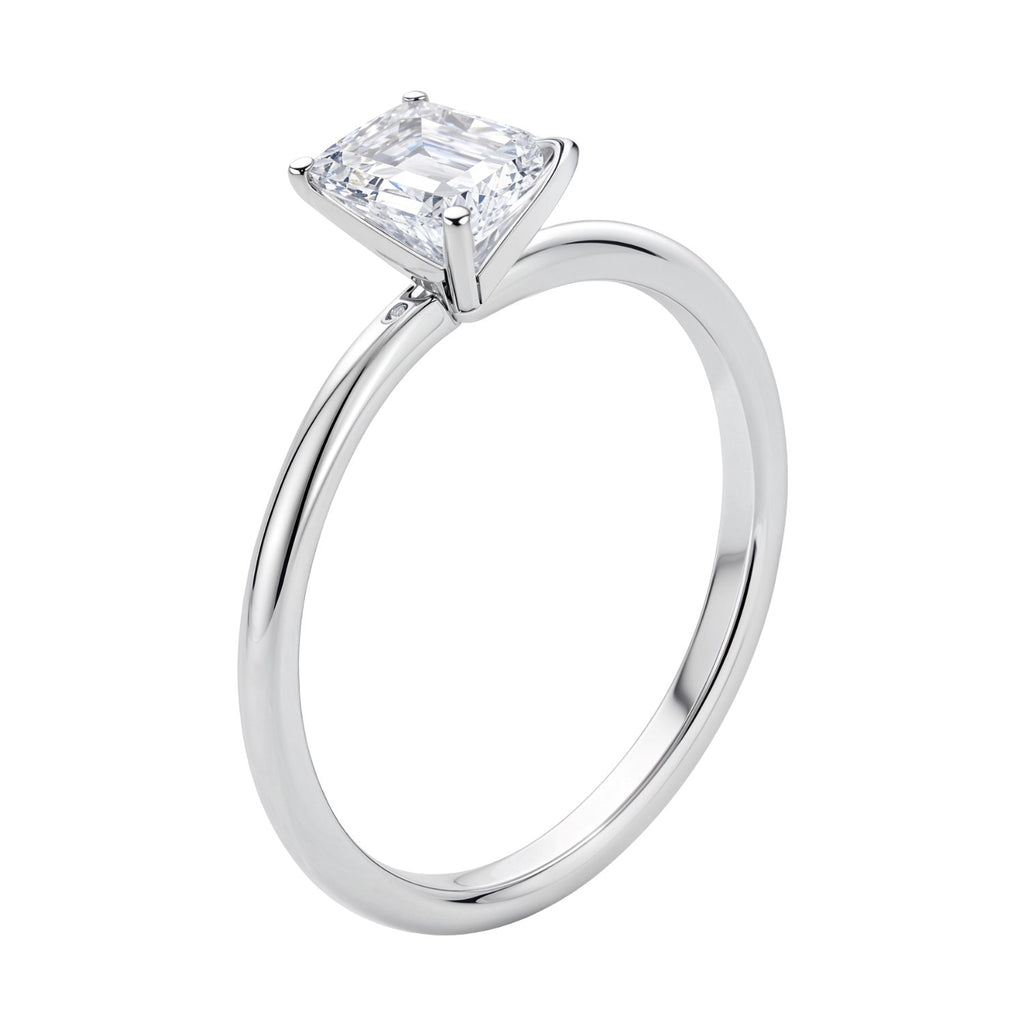 Ashbourne emerald cut solitaire, lab-grown diamonds, 14K white gold
