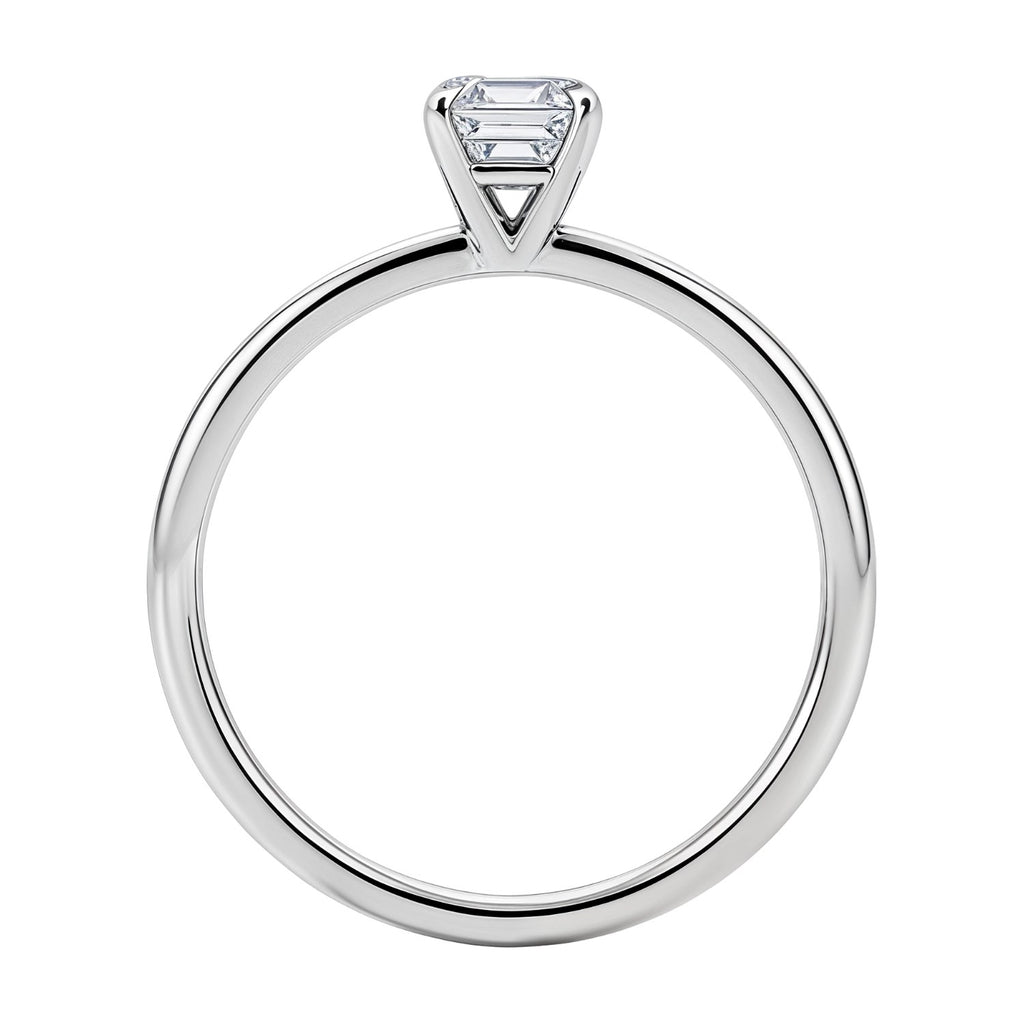 Ashbourne emerald cut solitaire, lab-grown diamonds, 14K white gold