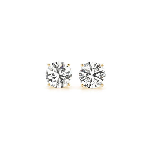 Ashbourne lab-grown diamond earrings, 2 ct, 14K yellow gold