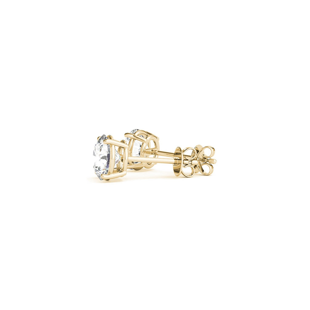 Ashbourne lab-grown diamond earrings, 2 ct, 14K yellow gold
