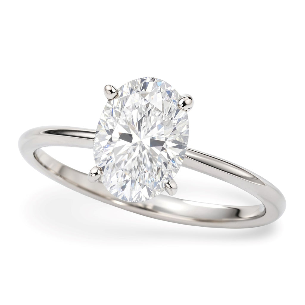 Ashbourne oval cut solitaire, lab-grown diamonds, 14K white gold