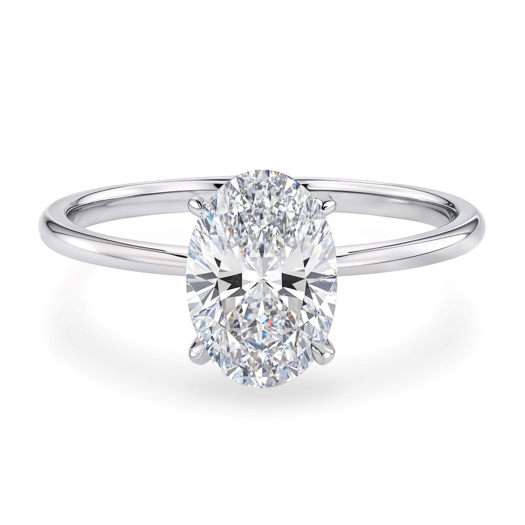 Ashbourne oval cut solitaire, lab-grown diamonds, 14K white gold