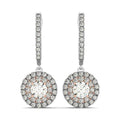 Ashbourne lab-grown diamond drop earrings, 3/4 ct, 14K white & rose gold