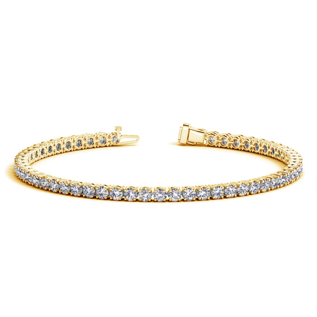 Ashbourne round cut tennis bracelet, 5 ct lab-grown diamonds, 14K yellow gold