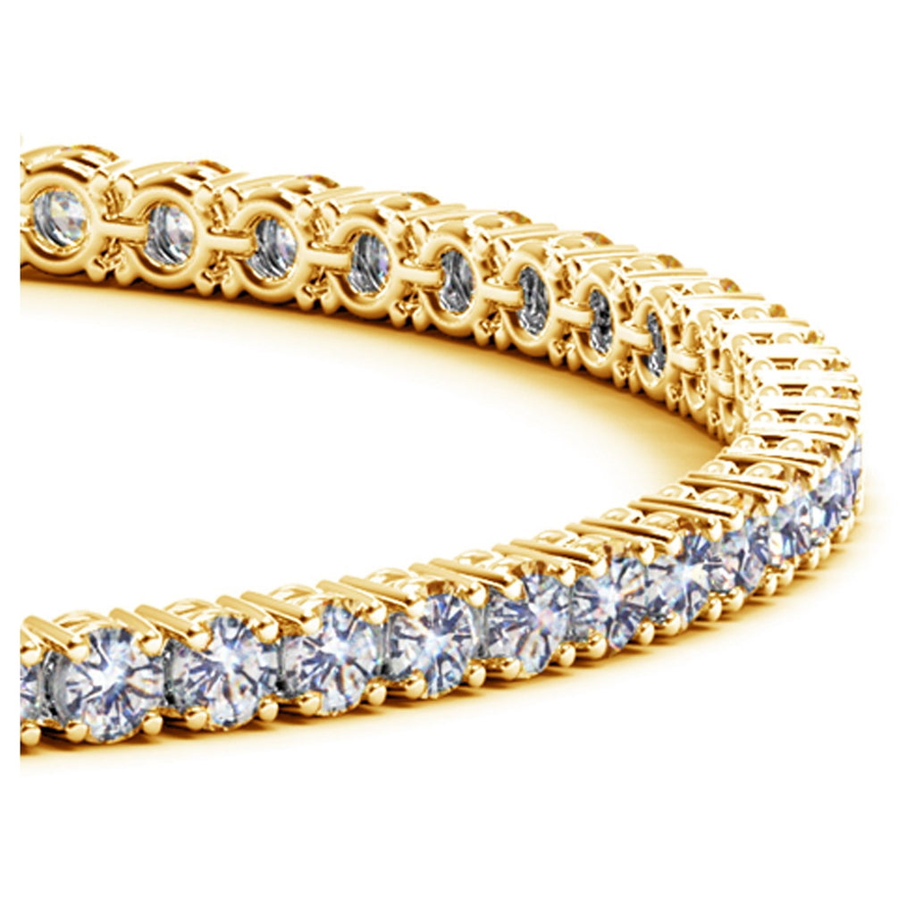 Ashbourne round cut tennis bracelet, 5 ct lab-grown diamonds, 14K yellow gold