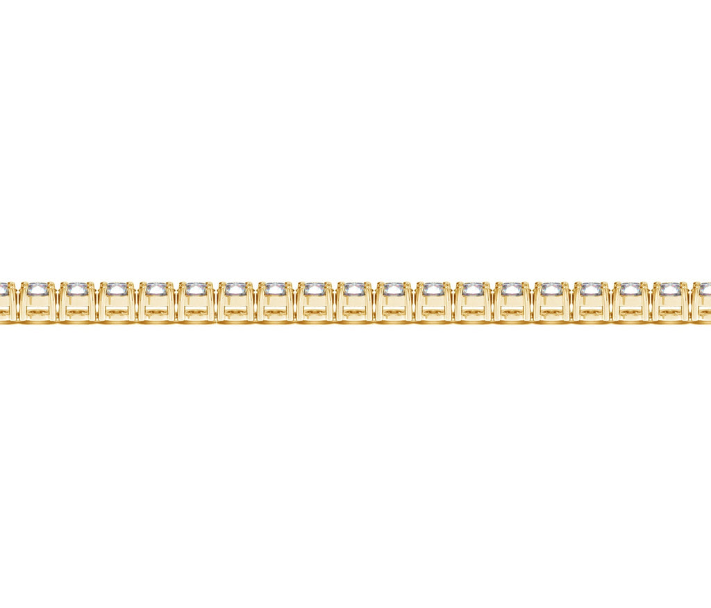 Ashbourne round cut tennis bracelet, 5 ct lab-grown diamonds, 14K yellow gold