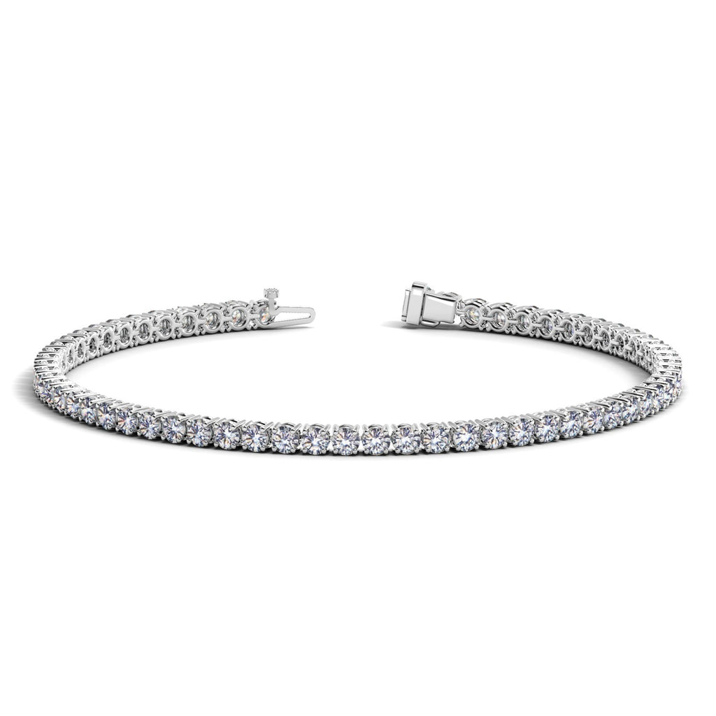 Ashbourne round cut tennis bracelet, 4 ct lab-grown diamonds, 14K white gold