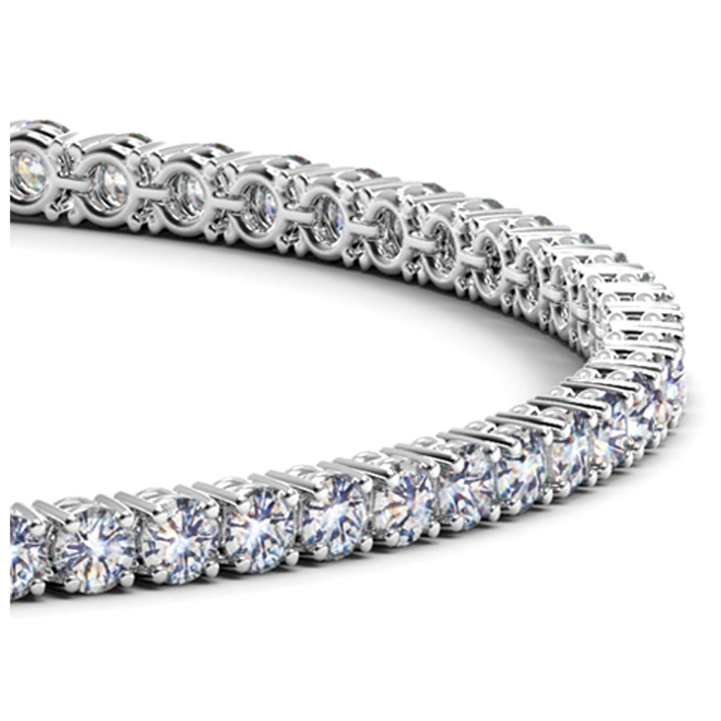 Ashbourne round cut tennis bracelet, 4 ct lab-grown diamonds, 14K white gold