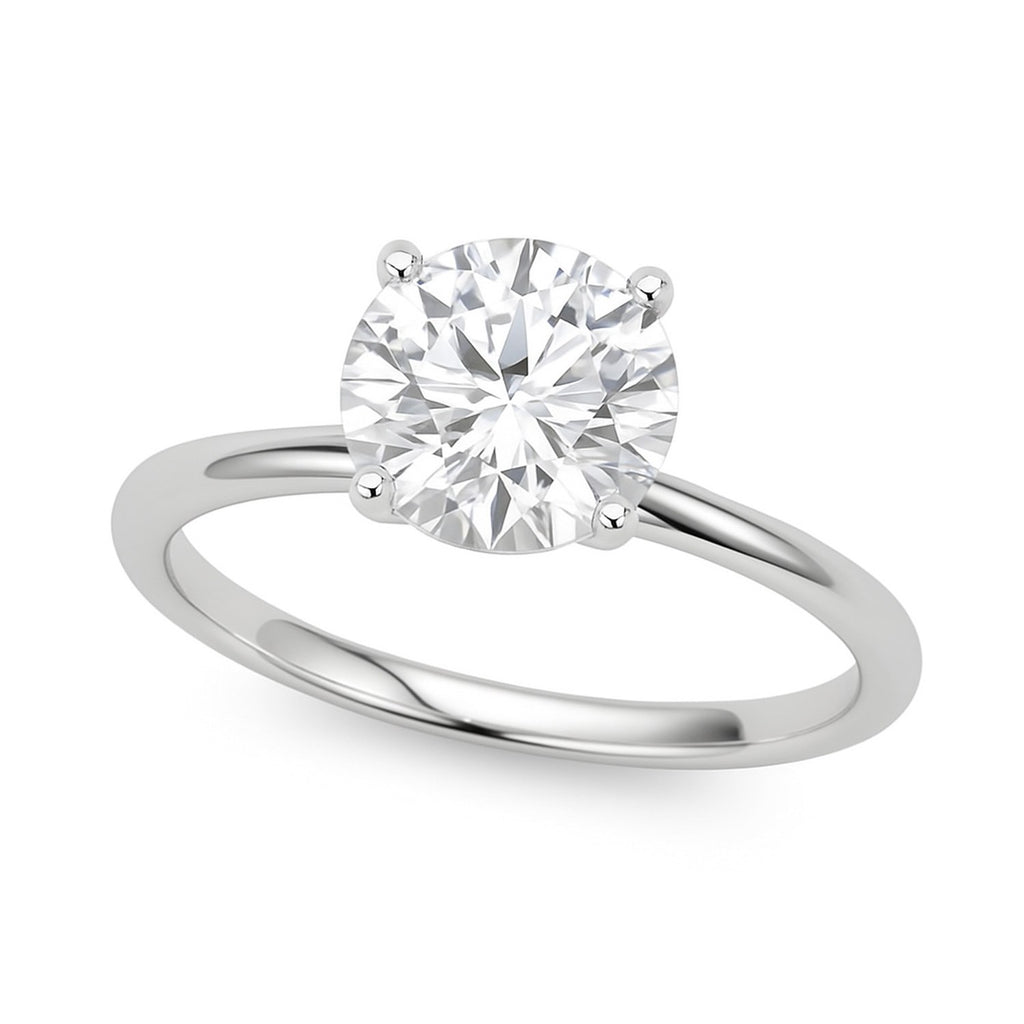 Ashbourne round cut solitaire, lab-grown diamonds, 14K white gold